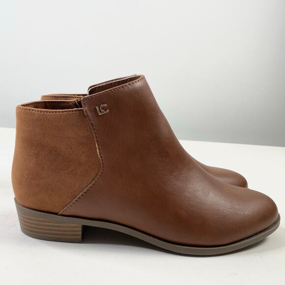 Liz Claiborne Roycen Cognac Brown Ankle Boots Sz 8 - Picture 1 of 8
